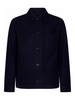 Burnham Workwear-Style Navy Blue Wool Jacket