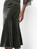 Velvet flared midi skirt