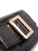 Buckle Travel Case Croco Leather Clutch