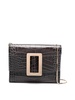 Buckle Travel Case Croco Leather Clutch