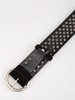 Grommet black suede belt