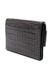 Buckle Travel Case Croco Leather Clutch