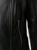 Black leather zipped biker jacket