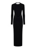 Long Black Viscose Blend Compact Knit Dress