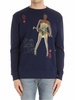 Blue woman print sweatshirt