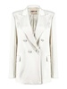 White Duble Brested Lea Blazer