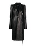 Black notched lapels strap coat