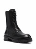 Black laceup combat boots