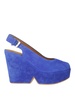 Suede blue sandals