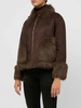 Brown Jacket With Zip And Fur