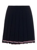 Virgin wool blend pleated skirt