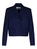 Navy Virgin Wool Crop Blazer