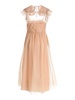 Jewel embroidery tulle dress in nude color