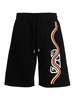 Waved logo cotton bermuda shorts