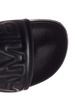 Leather branded sliders in black