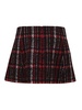 Checked wool blend mini skirt