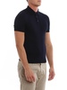 Ribbed edges blue cotton polo