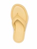 Leather puffy flat thong slippers