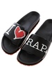 Printed leather slides