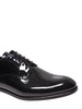 Black patent leather Derby lace-ups