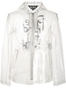 slogan-print transparent jacket 