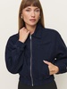 Kinsley Denim Cropped Bomber Jacket