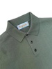 Extra Fine Crepe Cotton Knitted Polo In Olive Green