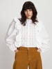 Blouse With Scallops And Embroidery - White