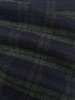 Navy Green Tartan Wool Scarf