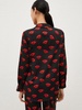 Yeah Black With Lips Print Satin Shirt 24231160632 Col 004