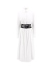 Cotton chemisier dress with leather belt