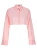 Cropped Cotton Shirt Shirt, Blouse Pink