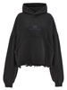 Logo Embroidery Hoodie Sweatshirt Black