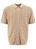 Zip Knit Mesh Polo Shirt Polo Shirts Beige