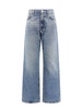 Cotton jeans with flared bottom leg