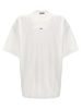 White cotton T-shirt with black front printed logo