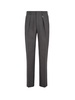 Dark Grey Straight Cut Pants with Elastic Waistband