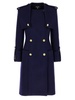 Double-Breasted Long Coat Coats, Trench Coats Blue