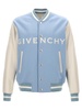 Logo-Embroidered Wool-Blend and Full-Grain Leather Varsity Jacket