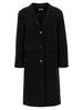 Single-Breasted Wool Coat Coats, Trench Coats Black