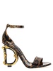 Dolce & Gabbana Animal Print Sandals With Logo Heel