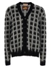 Brushed Check Fuzzy Wuzzy Sweater, Cardigans White/Black