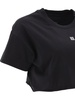 Cropped T-Shirt With Embroidered Logo T-Shirts Black