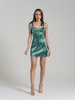 Sweetheart Melody Satin Mini Dress, Green