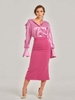 Romantic Glow Oversized Satin Shirt - Pink