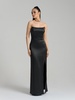 Queen Of Hearts Satin Maxi Dress, Black