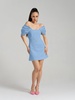 Mirage Crystal Ornament Mini Dress - Light Blue