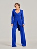 Royal Azure Cross Wrap Statement Blazer