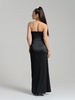 Queen Of Hearts Satin Maxi Dress, Black