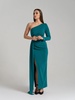 Iconic Glamour Draped Long Dress - Turquoise